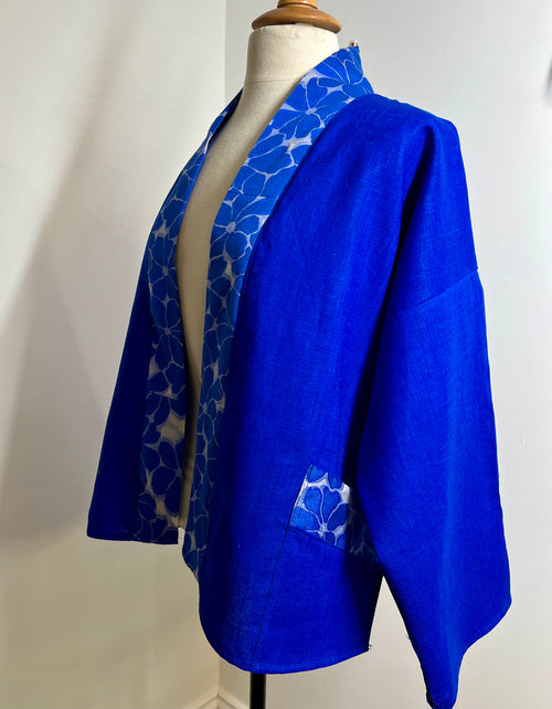 Kyoto kimono in linen with a viscose Daisy Jacquard limited edition 1 of 1