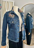 Vintage Denim Jacket with appliqué embroidered Detailing