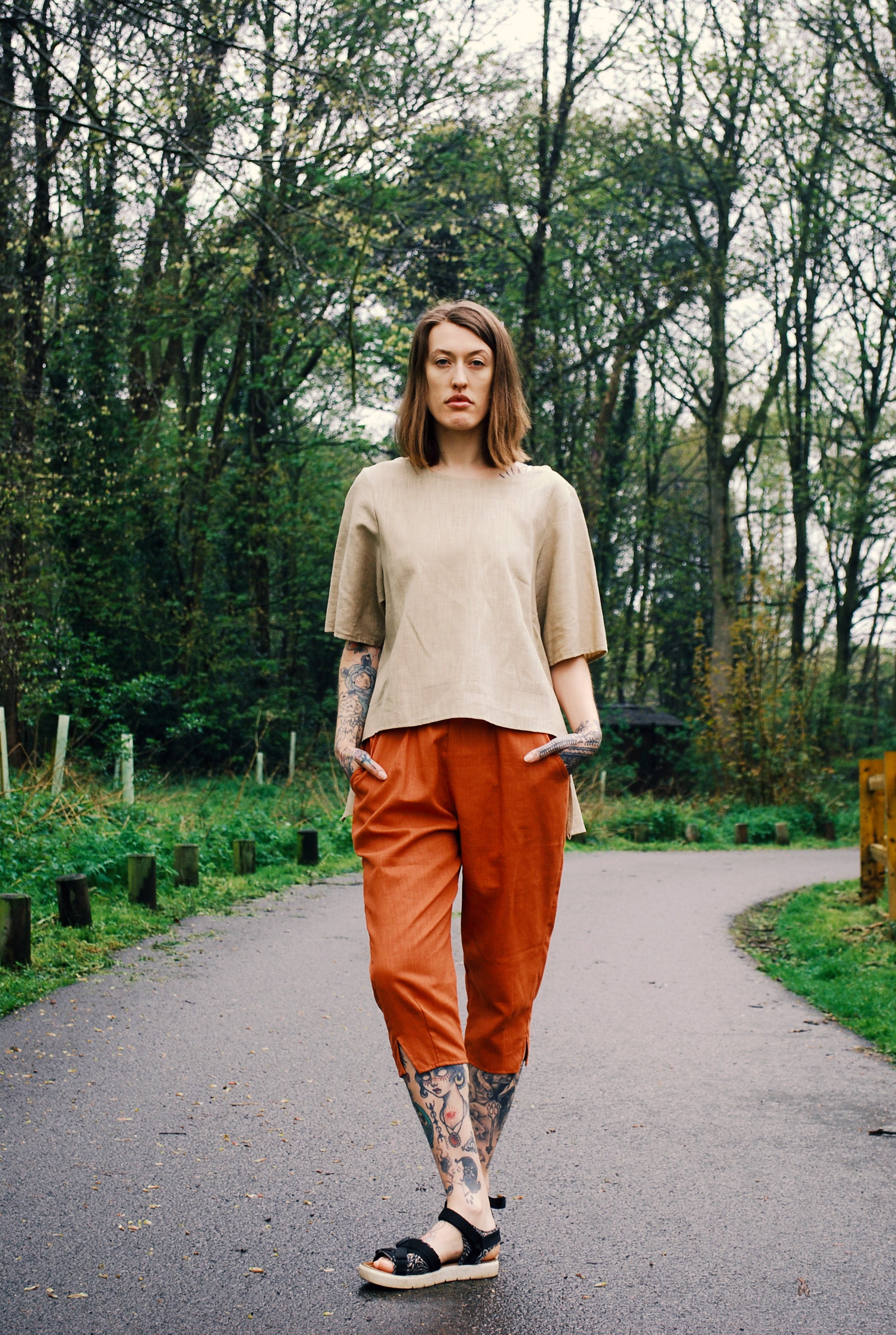 Handmade to order 3/4 Length Linen Pants
