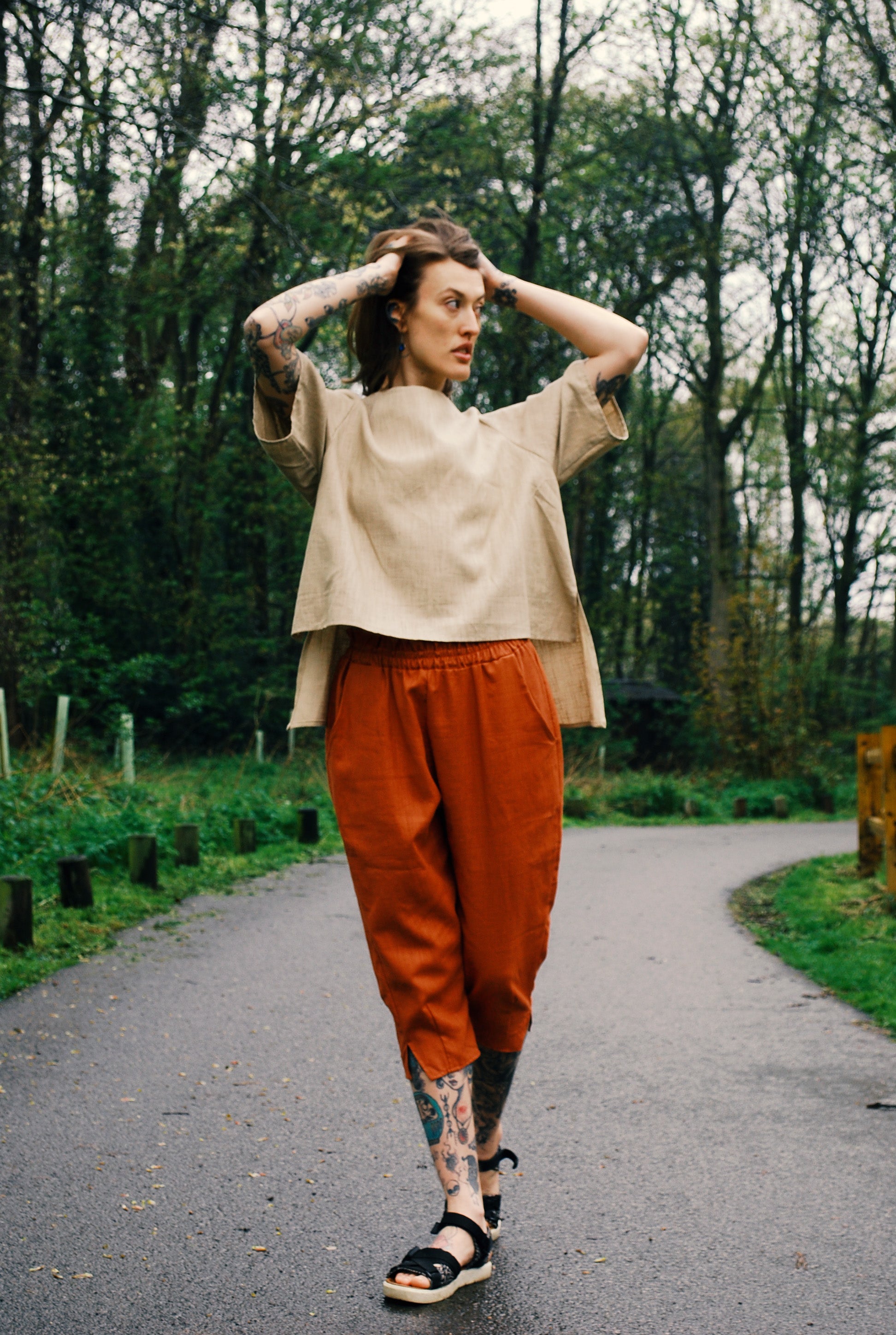 Handmade to order 3/4 Length Linen Pants